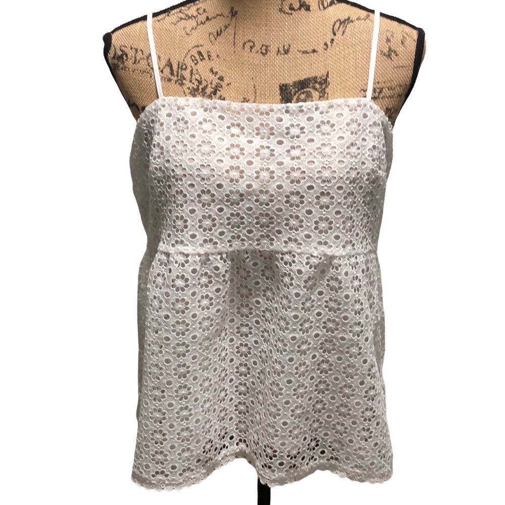 {Express} NWT White Crochet Camisole